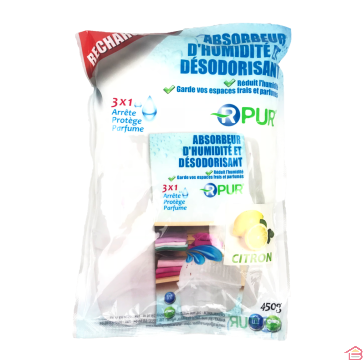 RECHARGE ABSORBEUR D'HUMIDITE CITRON 450 G O'PURE
