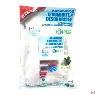 RECHARGE ABSORBEUR HUMIDITE THE VERT 450 G O'PURE