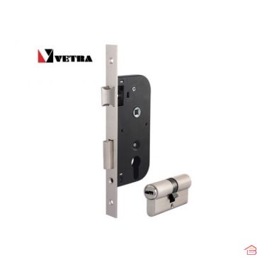 SERRURE AVEC CYLINDRE CLÉ SPÉCIALE NICKELÉ 40 X 70 MM VETRA