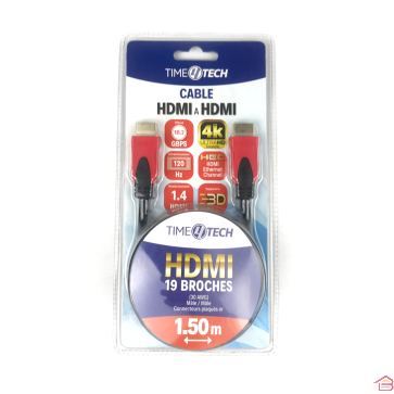 CÂBLE HDMI À HDMI 1.5 MÂLE-MÂLE