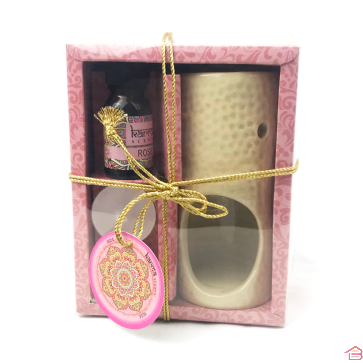 BRÛLE PARFUM GRAND MODEL + HUILE PARFUMÉE + 2 BOUGIES