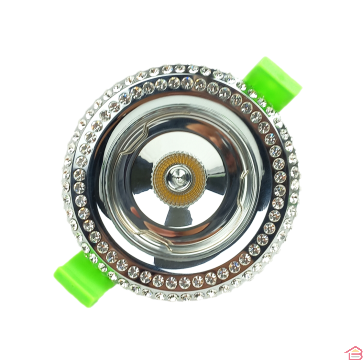 SPOT ROND ALUMINIUM CRISTAL GU10 SHC002 SATINE