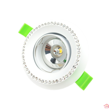 SPOT ROND ALUMINIUM CRISTAL GU10 SHC006 BLANC