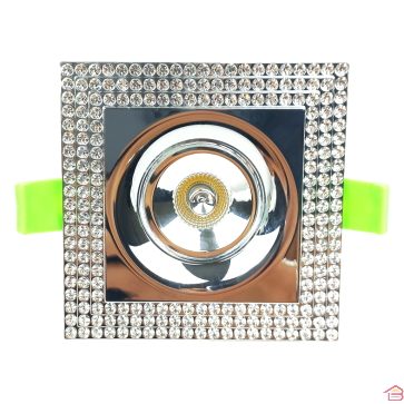 SPOT CARRE ALUMINIUM CRISTAL GU10 SHC003 BLANC