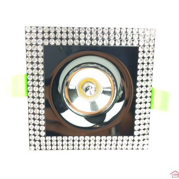 SPOT CARRE ALUMINIUM CRISTAL GU10 SHC003