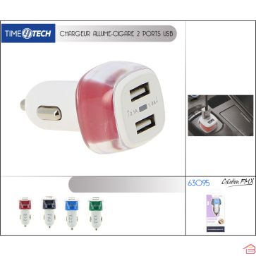 CHARGEUR ALLUME CIGARE 2 PORTS USB