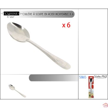 CUILLERE A SOUPE EN ACIER INOXYDABLE 6 PIECES