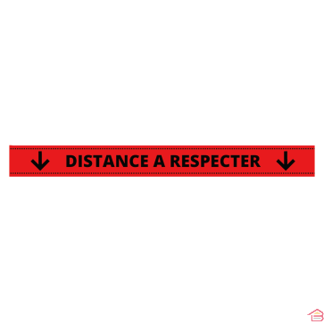 BANDE ROUGE DISTANCE A RESPECTER 100 X 10 CM