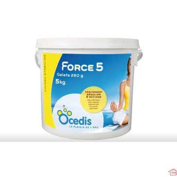 CHLORE EN GALETS FORCE 5 250 G MULTIFONCTIONS 5 KG