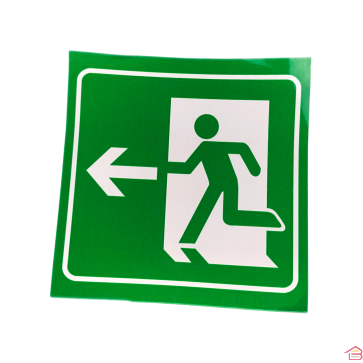PANNEAU SORTIE FLECHE GAUCHE 20 X 20 CM