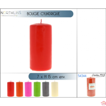 BOUGIE CYLINDRIQUE H 15 X D 7 CM