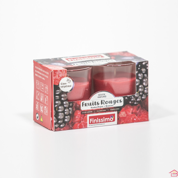 BOUGIE PARFUMÉE FRUIT ROUGES 2 POTS EN VERRE 335 GR