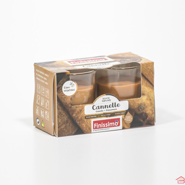 BOUGIE PARFUMÉE CANNELLE 2 POTS EN VERRE 335 GR