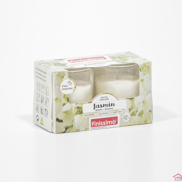 BOUGIE PARFUMÉE JASMIN 2 POTS EN VERRE 335 GR