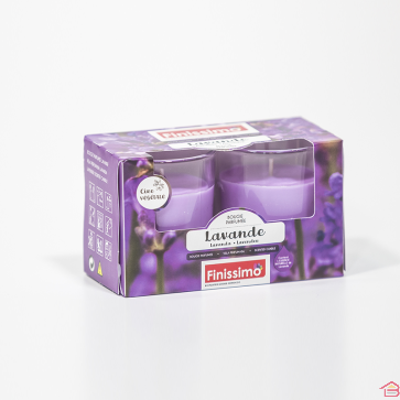 BOUGIE PARFUMÉE LAVANDE 2 POTS EN VERRE 335 GR