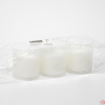 3 BOUGIES VOTIVE 24 HEURES  POT TRANSPARENT