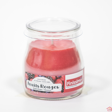 BOUGIE PARFUMÉE FRUITS ROUGES POT YAOURT EN VERRE