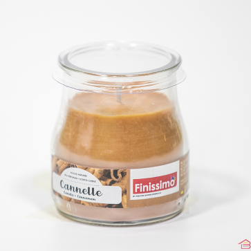 BOUGIE PARFUMÉE CANNELLE POT YAOURT EN VERRE