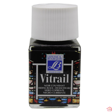 PEINTURE VITRAIL 50ML NOIR COUVRANT - LEFRANC BOURGEOIS