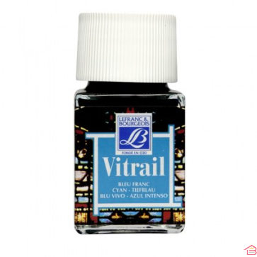 PEINTURE VITRAIL 50ML BLEU FRANC - LEFRANC BOURGEOIS