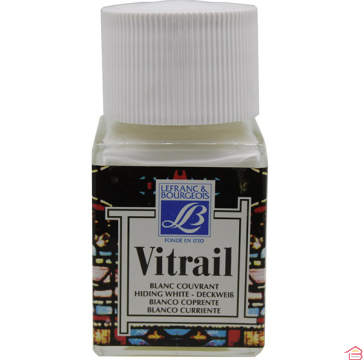 PEINTURE VITRAIL 50ML BLANC COUVRANT - LEFRANC BOURGEOIS