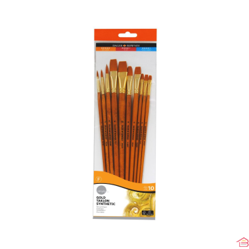 SET DE 10 BROSSES TAKLON OR POUR PEINTURE ACRYLIQUE - DALER ROWNEY