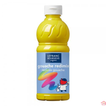 BOUTEILLE DE GOUACHE LIQUIDE REDIMIX 500ML JAUNE PRIMAIRE - LEFRANC BOURGEOIS