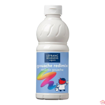 BOUTEILLE DE GOUACHE LIQUIDE REDIMIX 500ML BLANC - LEFRANC BOURGEOIS