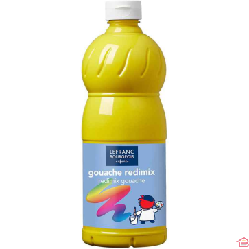BOUTEILLE DE GOUACHE LIQUIDE REDIMIX 1L JAUNE PRIMAIRE - LEFRANC BOURGEOIS