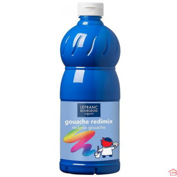 BOUTEILLE DE GOUACHE LIQUIDE REDIMIX 1L BLEU PRIMAIRE - LEFRANC BOURGEOIS