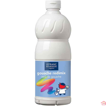 BOUTEILLE DE GOUACHE LIQUIDE REDIMIX 1L BLANC - LEFRANC BOURGEOIS