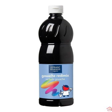 BOUTEILLE DE GOUACHE LIQUIDE REDIMIX 1L NOIR - LEFRANC BOURGEOIS