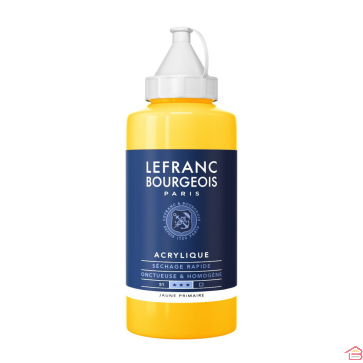 PEINTURE ACRYLIQUE FINE 750ML JAUNE PRIMAIRE - LEFRANC BOURGEOIS