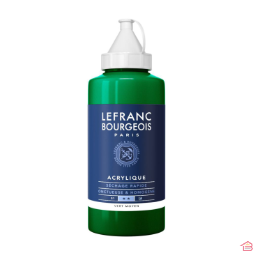 PEINTURE ACRYLIQUE FINE 750ML VERT MOYEN - LEFRANC BOURGEOIS