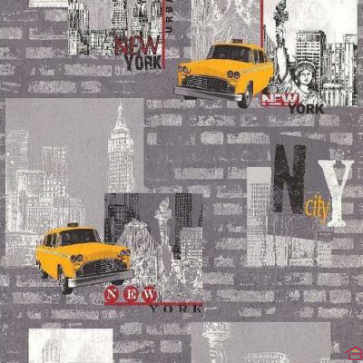 PAPIER PEINT MOTIF TAXI JAUNE 10.05 X 0.53 M