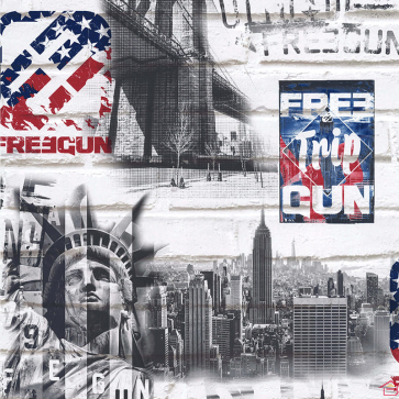 PAPIER PEINT LES AVENTURES  USA FREE GUN 10.05  X 0.53 M