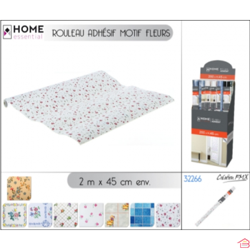 FILM AUTOCOLLANT FLEUR 2M X 45CM