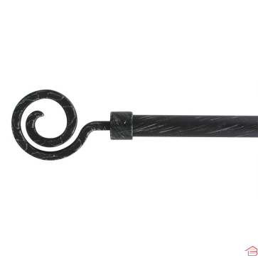 KIT EXTENSIBLE 210-380CM D19 MM EMBOUT DEMEURE NOIR/ARGENT