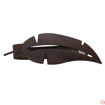 EMBRASSE METAL AIMANTEE PLUME - ROUILLE/NOIR