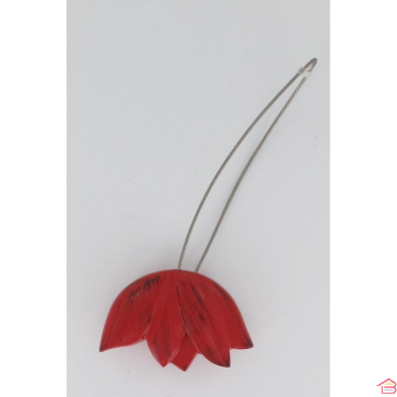 EMBRASSE RESINE AIMANTEE TULIPE PETIT MODELE - ROUGE/NOIR
