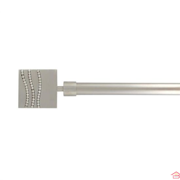 KIT EXENSIBLE 210-380 CM D19 MM EMBOUT STRASS - ARGENT MAT