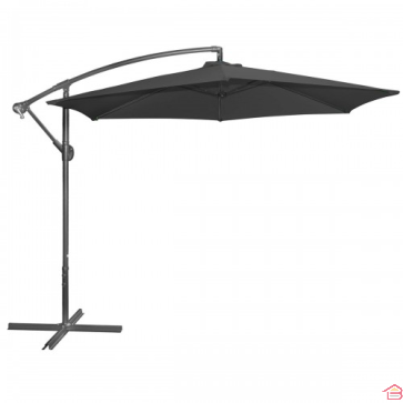 PARASOL DÉCENTRÉ DIAMÈTRE 300 CM NOIR TOILE 180 GR