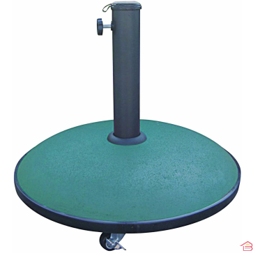 PIED DE PARASOL CIMENT 25 KG + ROUE VERT