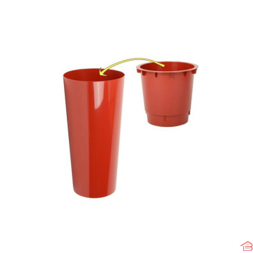 POT TUIT DIAM 40 CM AVEC BAC INTEGRE ROUGE BRIQUE