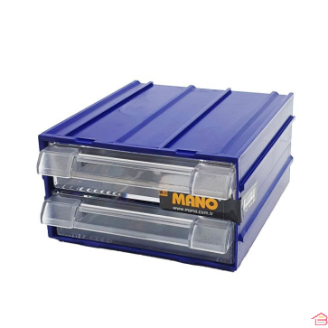 2 TIROIRS RANGEMENT PLASTIC BLEU 110X120X62 - MANO