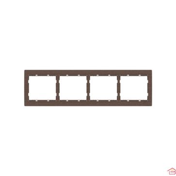 PLAQUE QUADRUPLE HORIZONTALE CHÊNE FONCÉ JADE