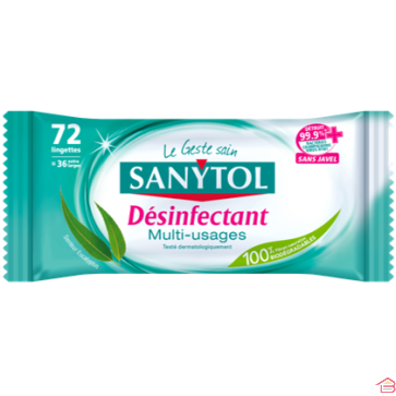 SANYTOL 72  LINGETTES DESINFECTANTES MULTI-USAGE