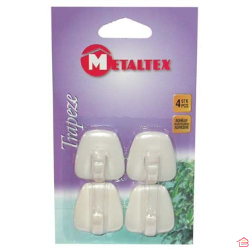 SET 4 CROCHET ADHESIF TRAPEZ METALTEX