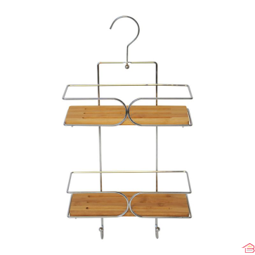 SERVITEUR FIL METAL + 2 ÉTAGÈRES BAMBOU