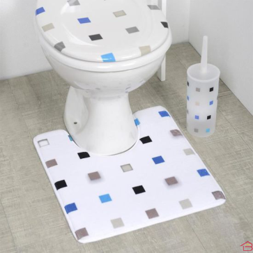 TAPIS CONTOUR WC MICROFIBRE IMPRIME 45 X 50 CM SANTORIN